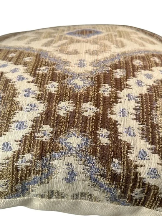 Elaine Smith Outdoor Ikat Diamond Decor Accent Pillow Geometric Neutral Tones - Picture 8 of 16